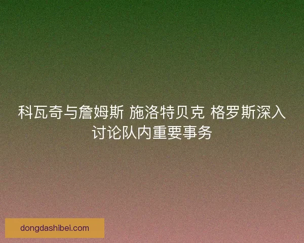 科瓦奇与詹姆斯 施洛特贝克 格罗斯深入讨论队内重要事务