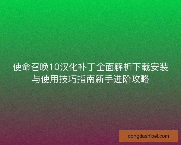 使命召唤10汉化补丁全面解析下载安装与使用技巧指南新手进阶攻略 使命召唤10汉化补丁全面解析下载安装与使用技巧指南新手进阶攻略